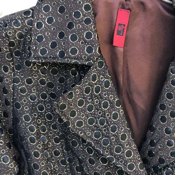 Womens Metallic Button Front Jacket M - Picture 5 of 12